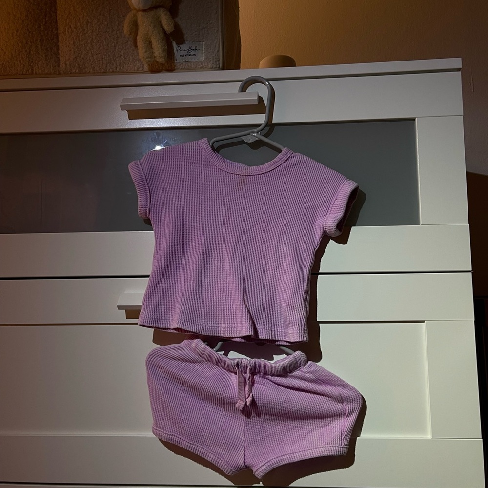 Cat & Jack Lavender Ribbed Outfit